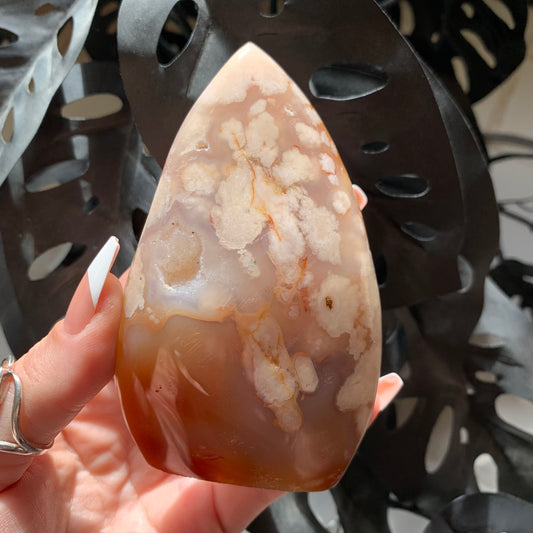 Flower Agate Flame with Druzy